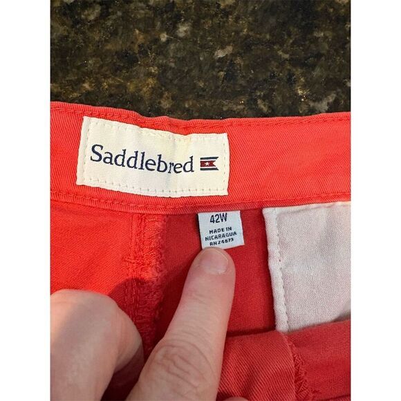 Saddlebred Men's Chino Shorts 42W Reddish Orange Casual Summer Wear - Picture 7 of 10